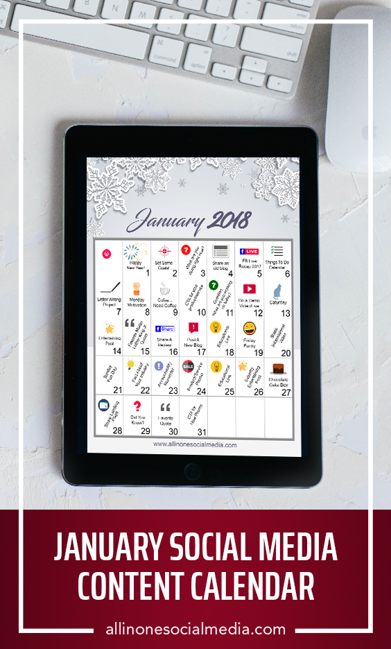 January Social Media Content Calendar