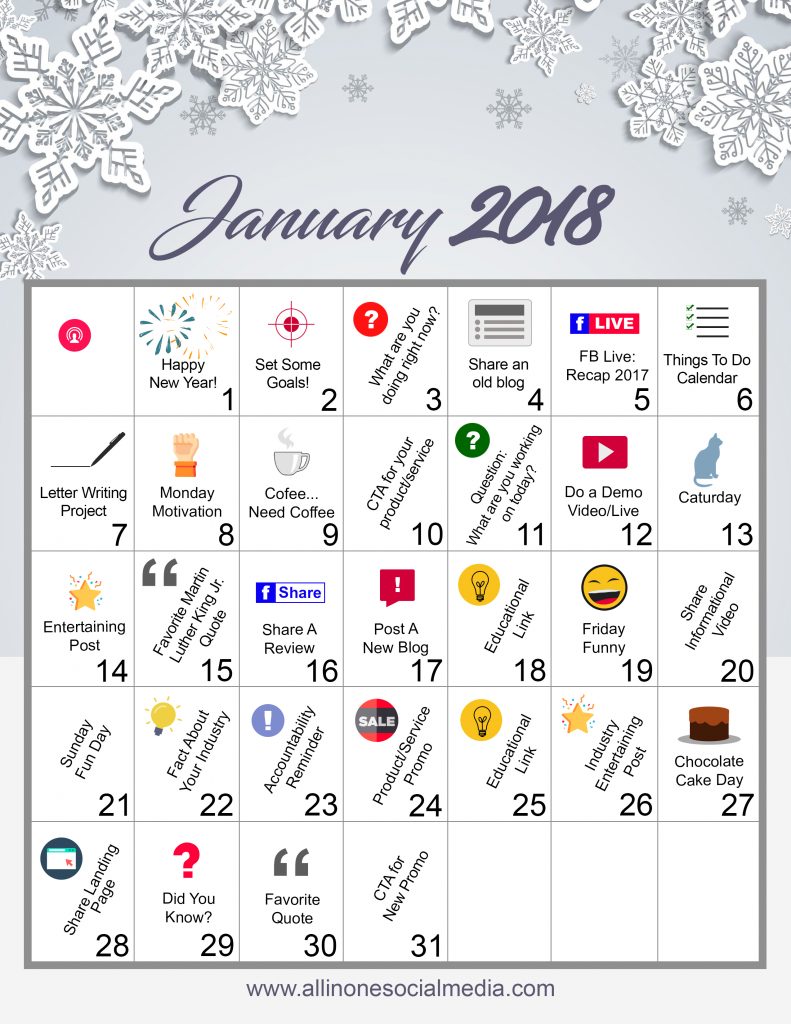 January Content Calendar